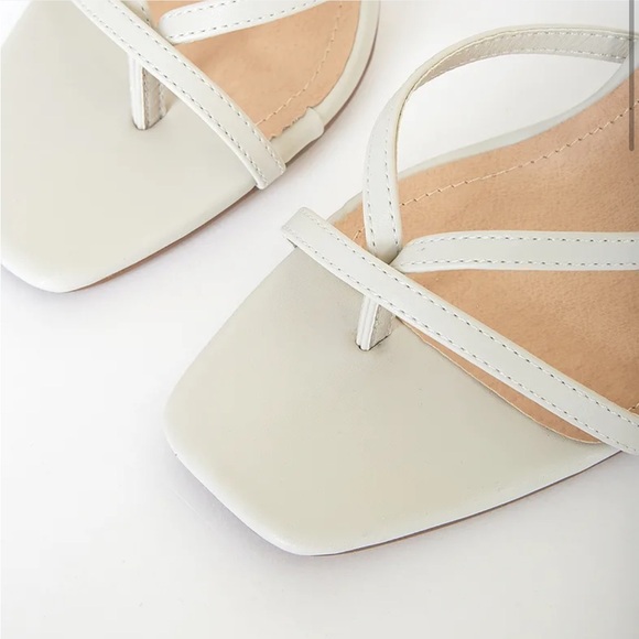 Simonee Off White Lace-Up High Heel Sandals - Picture 4 of 4